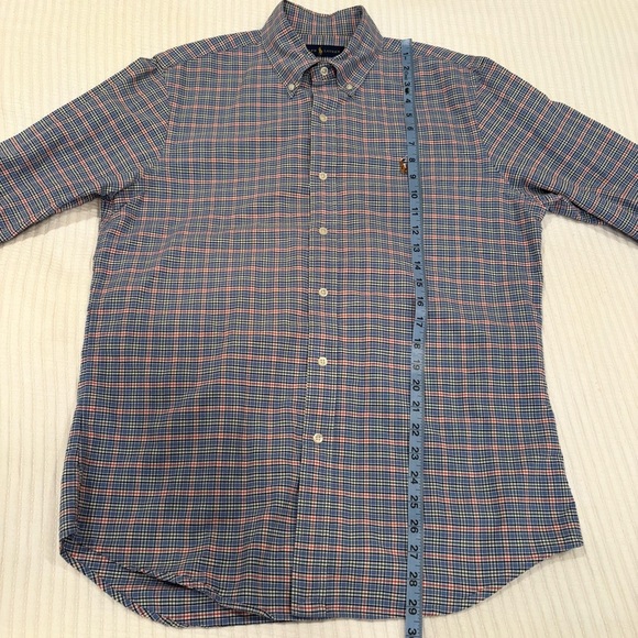 Ralph Lauren Mens Blue Checkered Plaid Button Down Colored Pony Size Medium - Picture 11 of 11